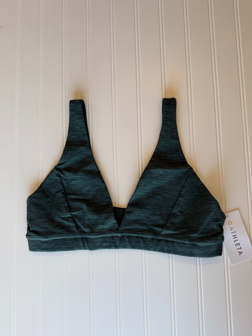 Athleta Dark Green Heathered NWT Light Support Sports M Bra A-C Cups